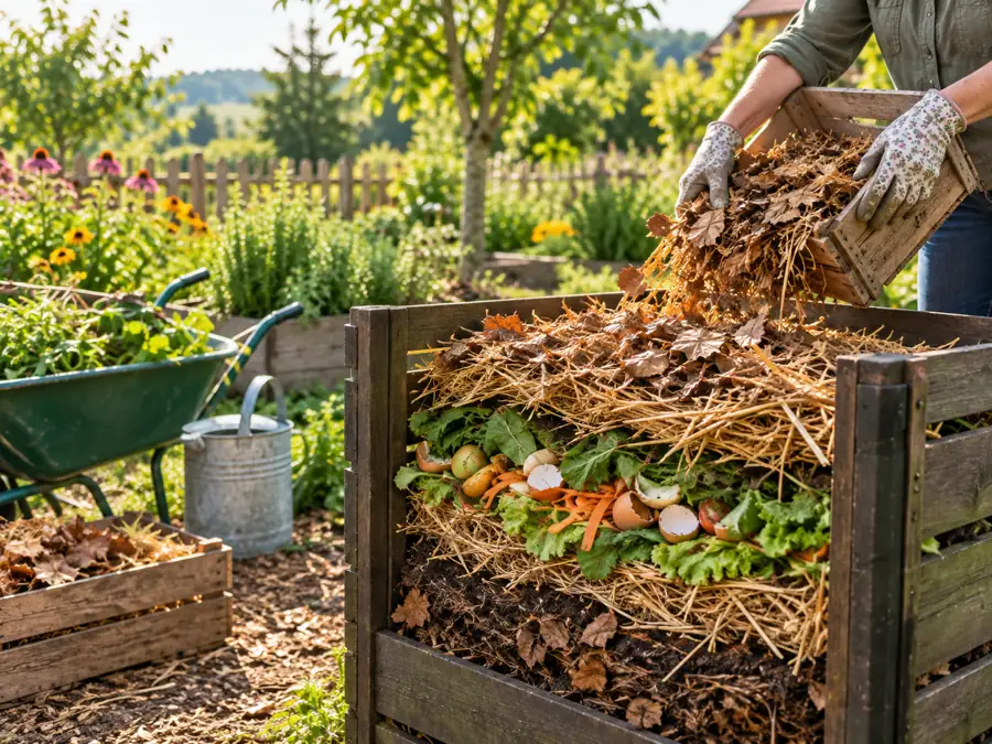 Kompost bez zápachu: pomáha rovnováha mokrého a suchého materiálu