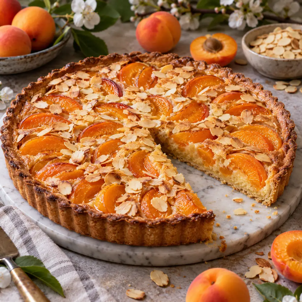 Marhuľový mandľový frangipane koláč