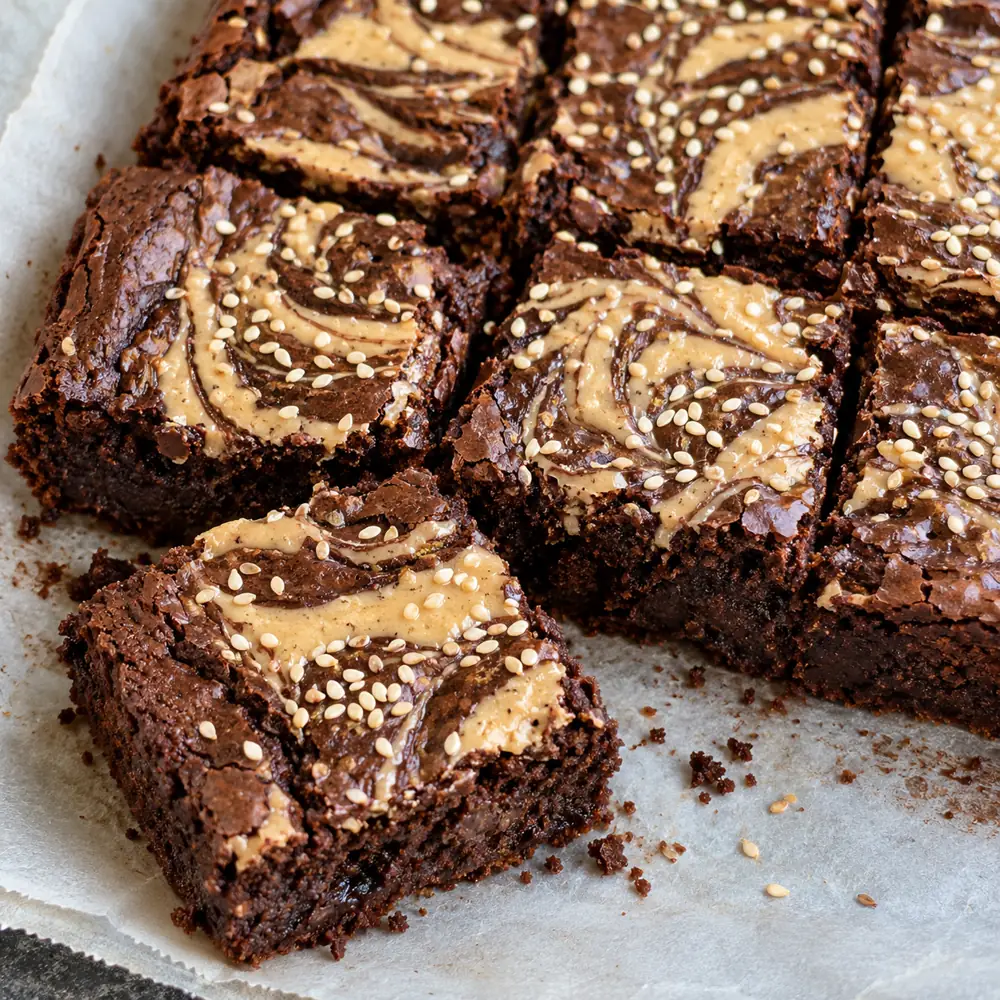 Tahini brownies s čiernym sezamom